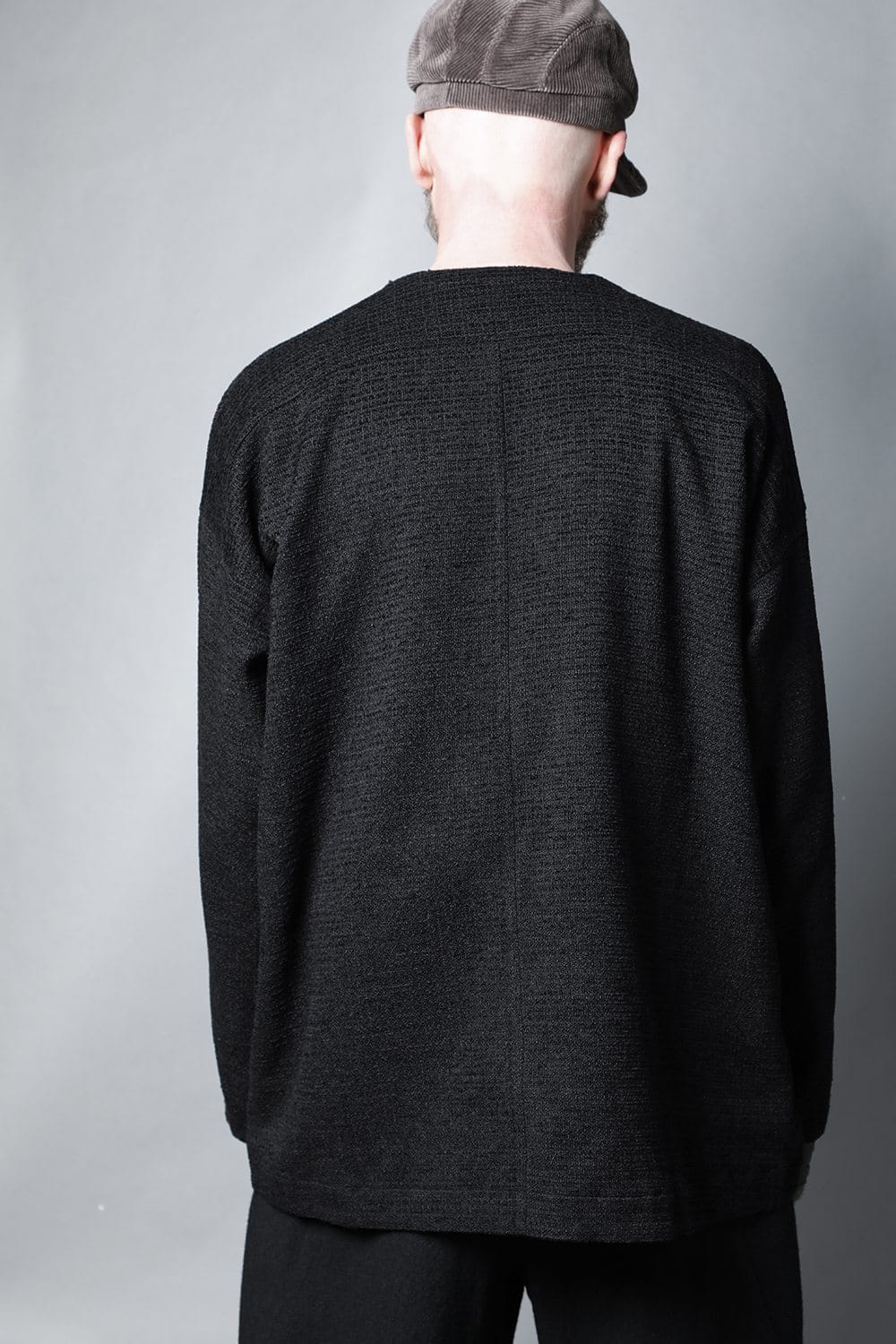 ロングプルオーバーシャツ シルクツイード