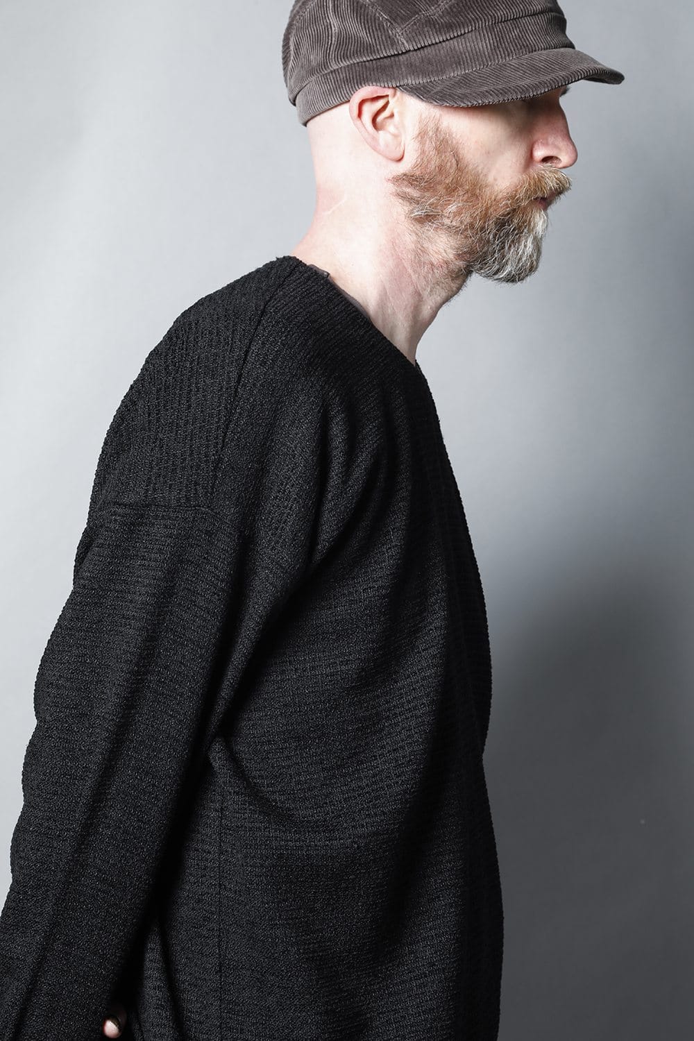 ロングプルオーバーシャツ シルクツイード