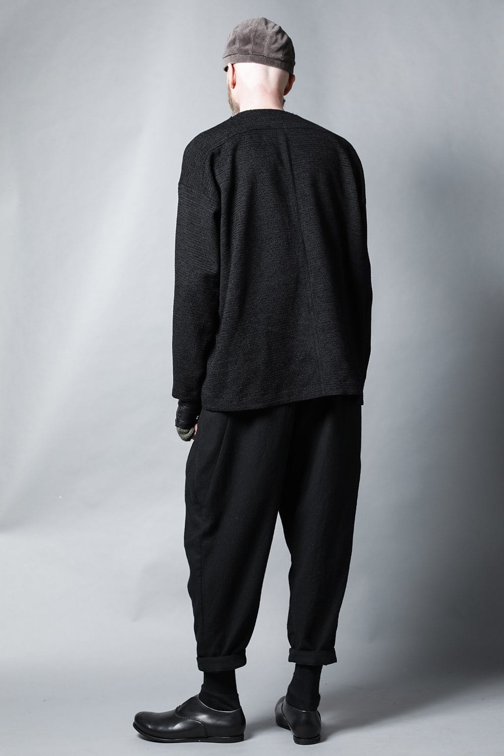 ロングプルオーバーシャツ シルクツイード