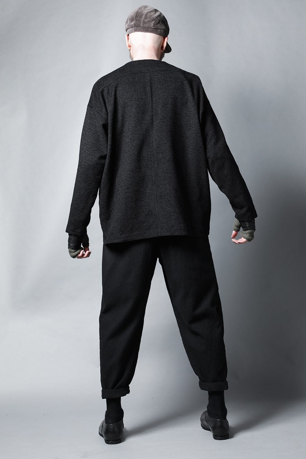 ロングプルオーバーシャツ シルクツイード