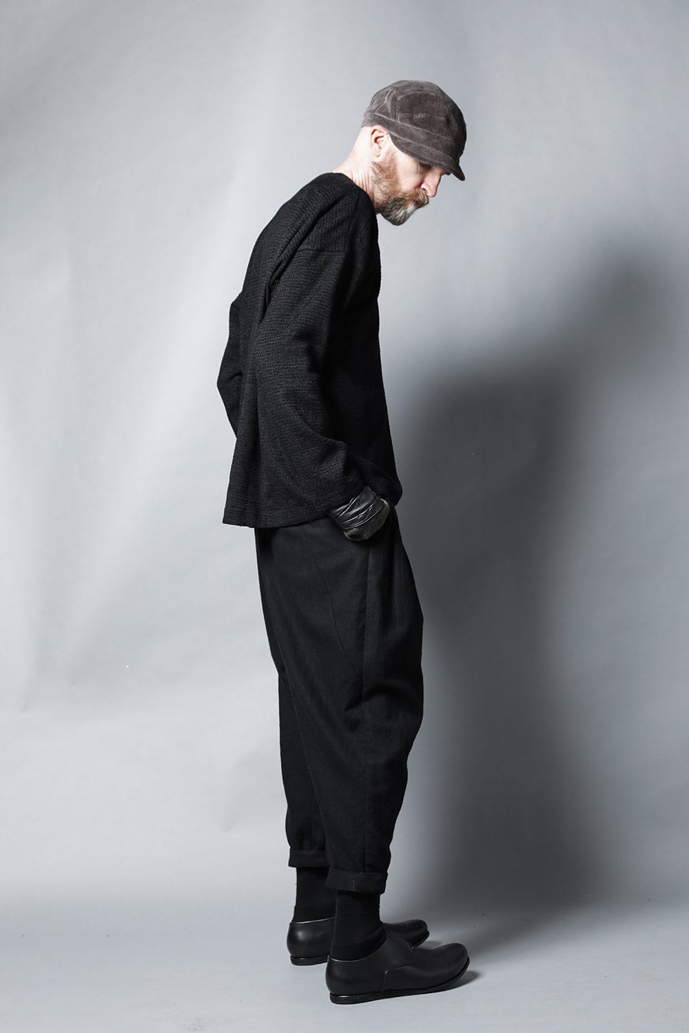 ロングプルオーバーシャツ シルクツイード