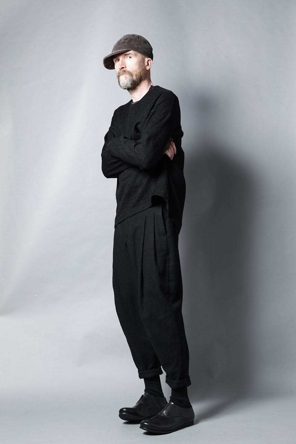 ロングプルオーバーシャツ シルクツイード