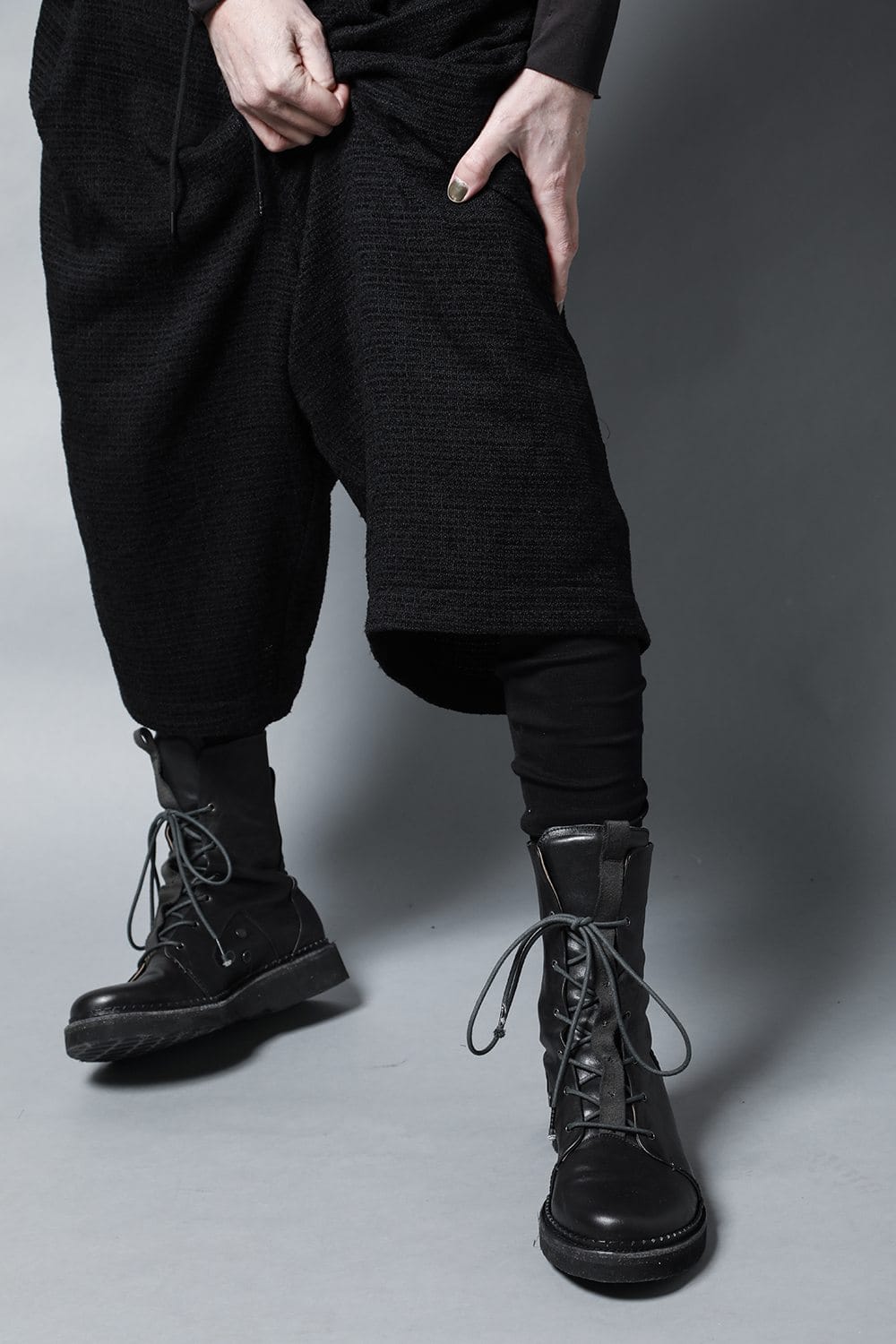 Layerd pants Silk tweed