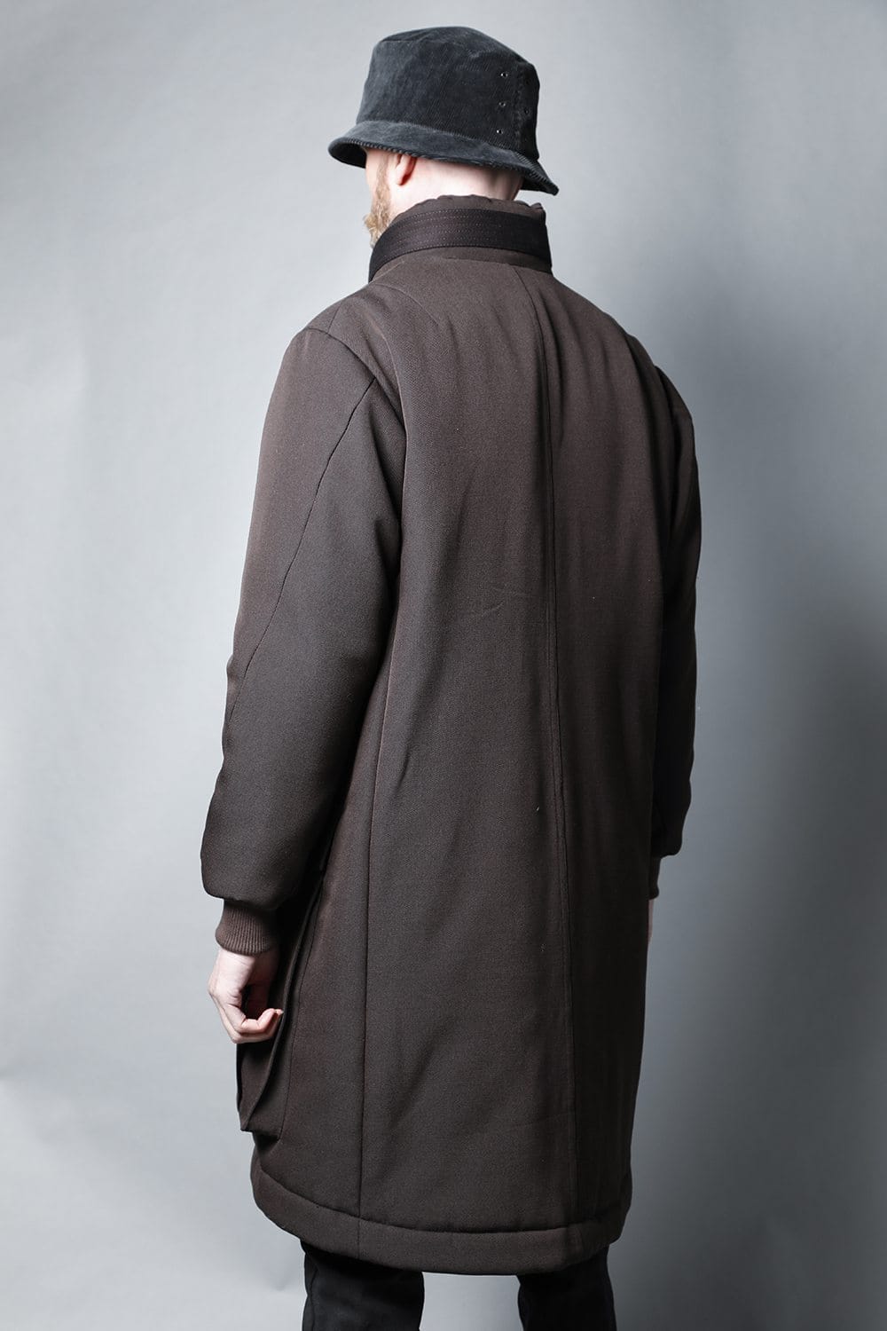 Padded Coat Structure Wool Gabardine