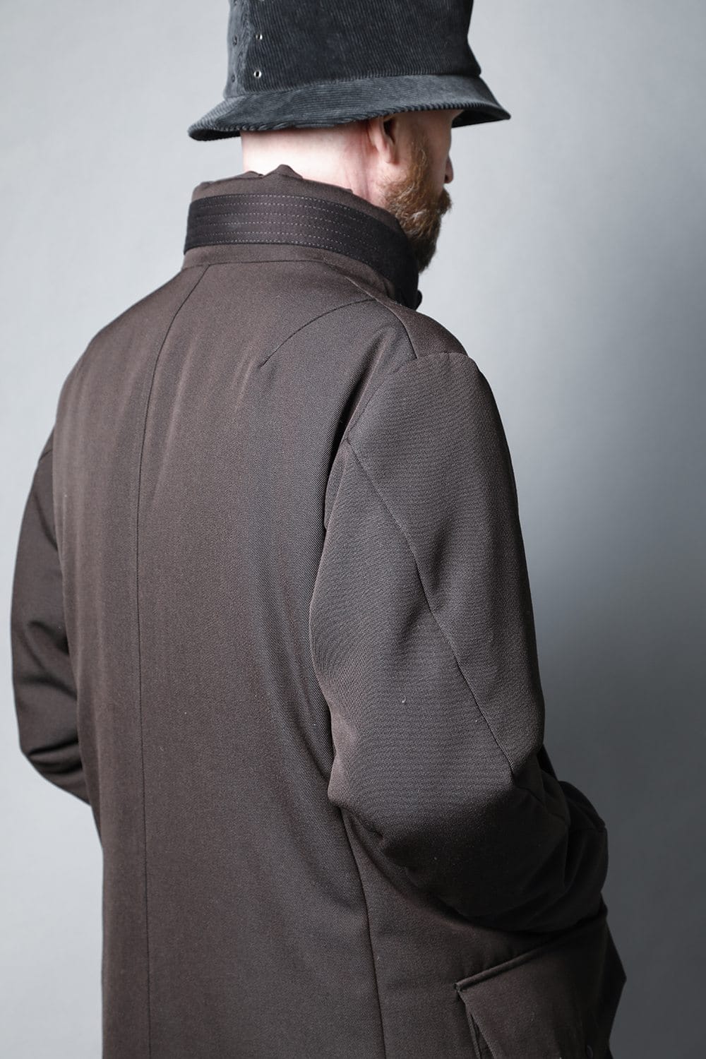 Padded Coat Structure Wool Gabardine