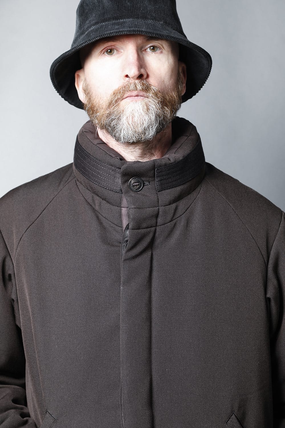 Padded Coat Structure Wool Gabardine