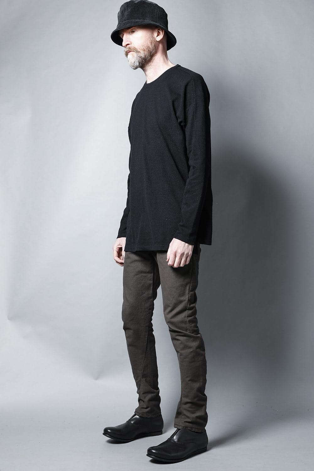 Slim pants Cavalry twill Garment wash Lava Stone