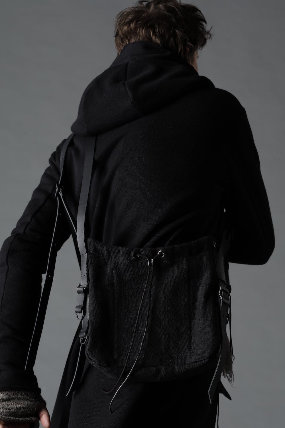 Jute x Cotton Military Twill Small Shoulder Bag Wine