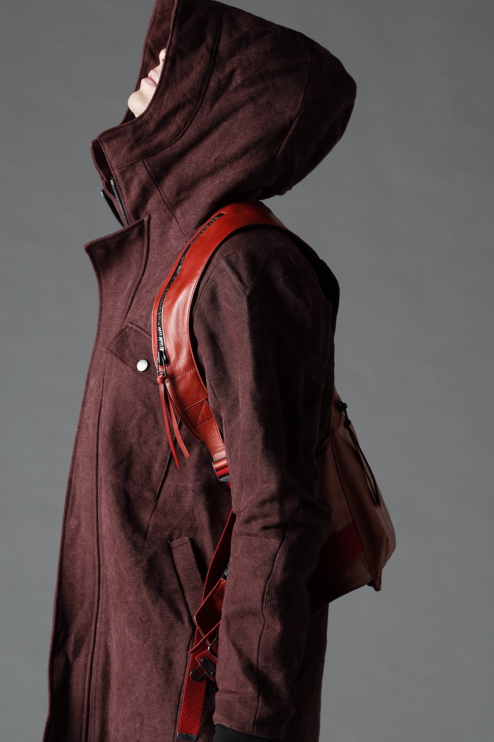 Jute x Cotton Military Twill Field Hood JKT Wine