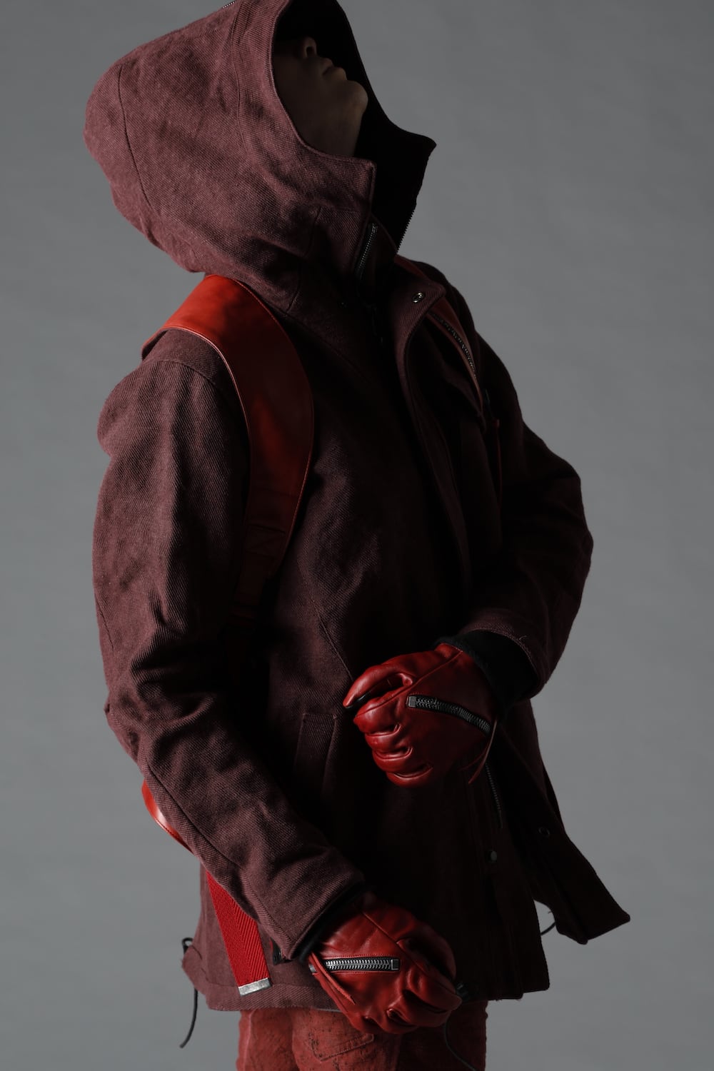 Jute x Cotton Military Twill Field Hood JKT Wine