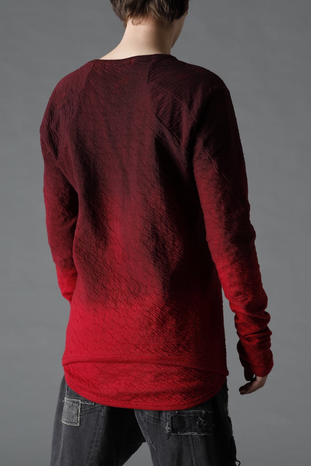 Wired Cotton x Wool Jersey Gradation Long Sleeve T-Shirt