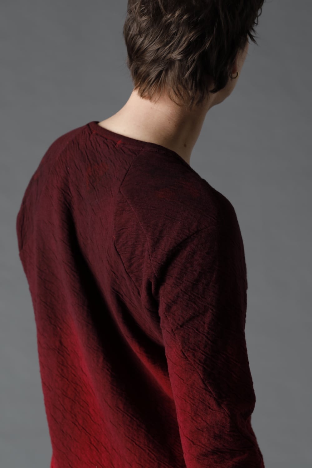 Wired Cotton x Wool Jersey Gradation Long Sleeve T-Shirt