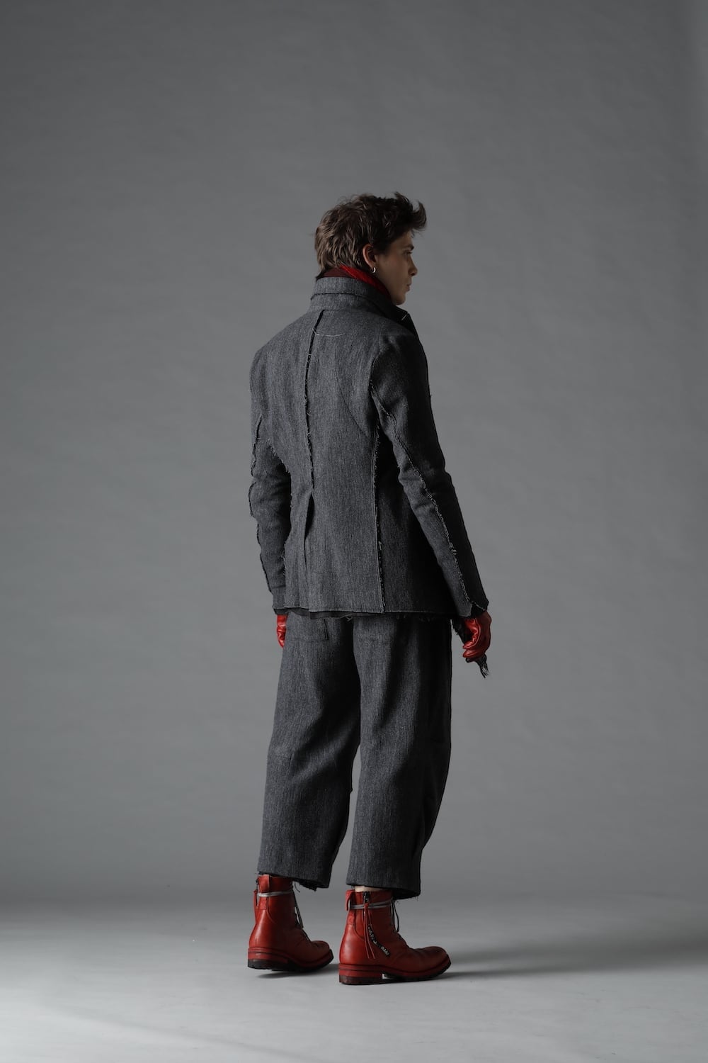 Minimal dobby stripe JKT Charcoal