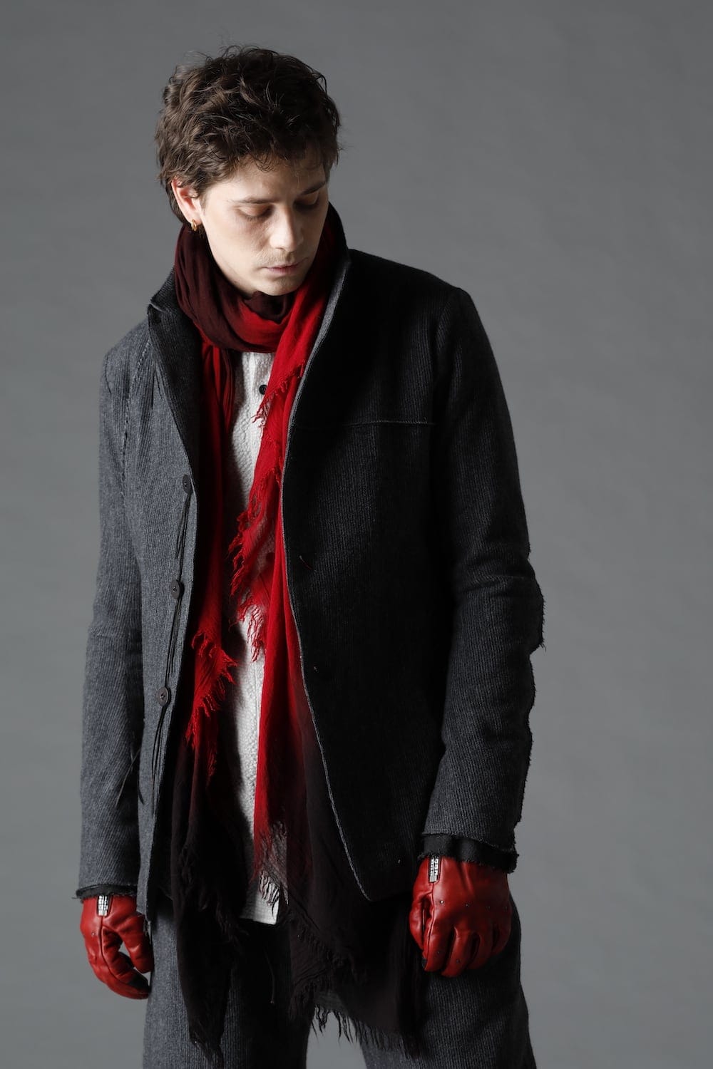 Silk Rayon Gradation Dye Stole Red