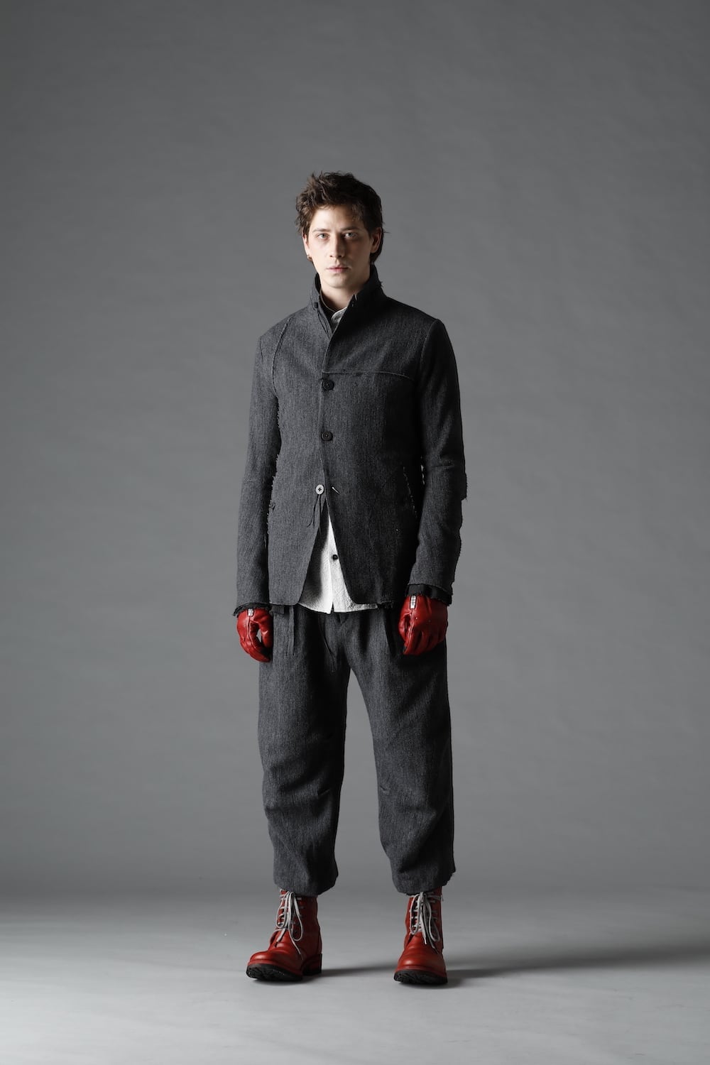 Minimal dobby stripe JKT Charcoal