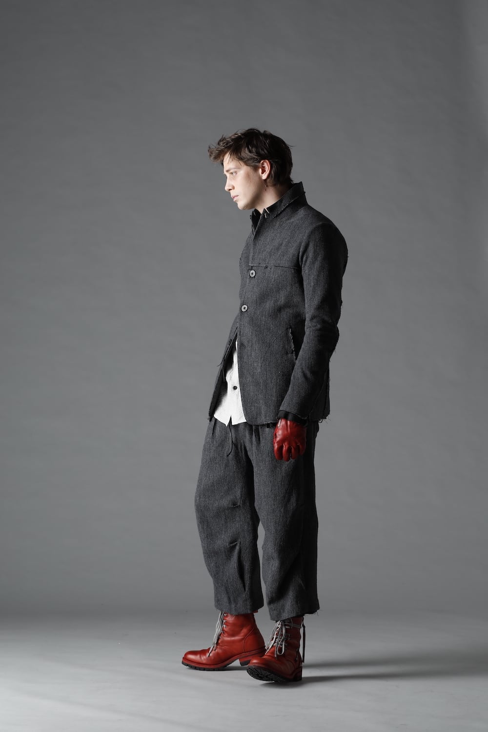 Minimal dobby stripe JKT Charcoal