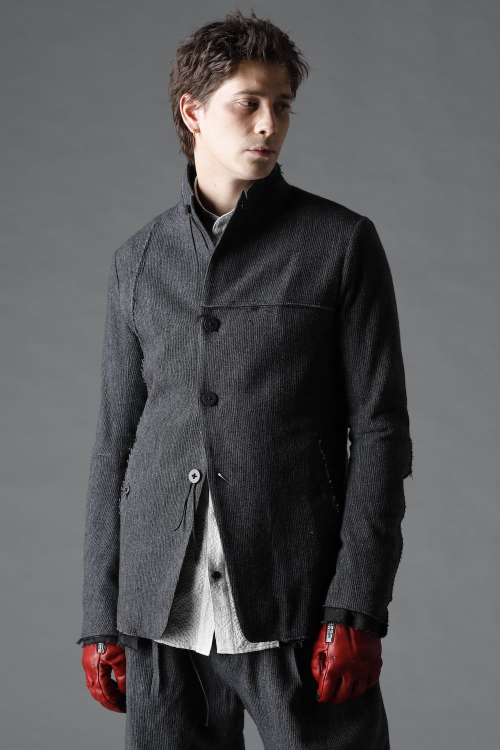 Minimal dobby stripe JKT Charcoal