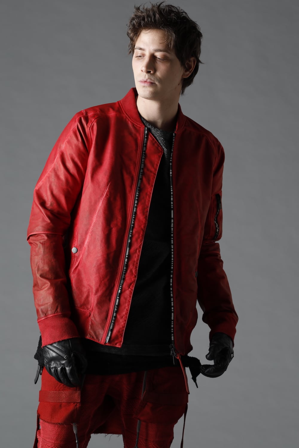 D.HYGEN×ARTEFACT Collaboration Item- Dye Horse Leather Bomber JKT