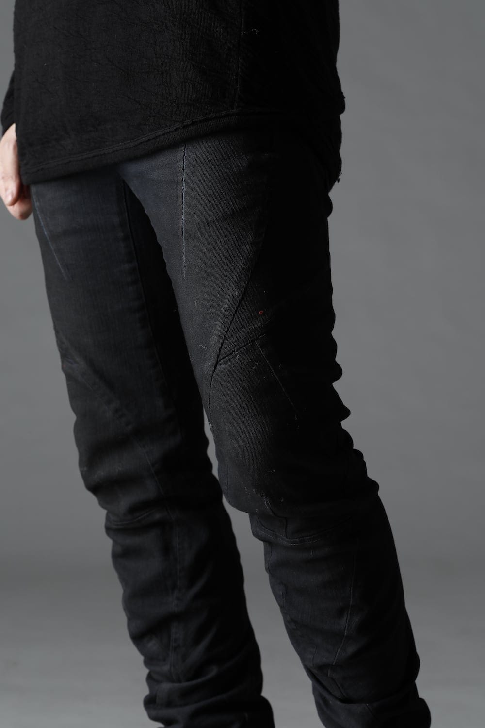 Indigo Denim Over-Dye Twisted Slim Pants Indigo Black