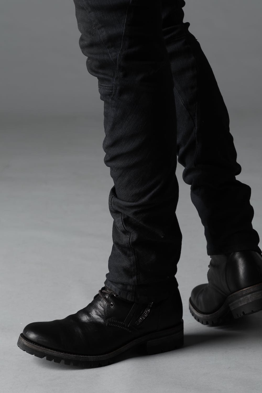 Indigo Denim Over-Dye Twisted Slim Pants Indigo Black