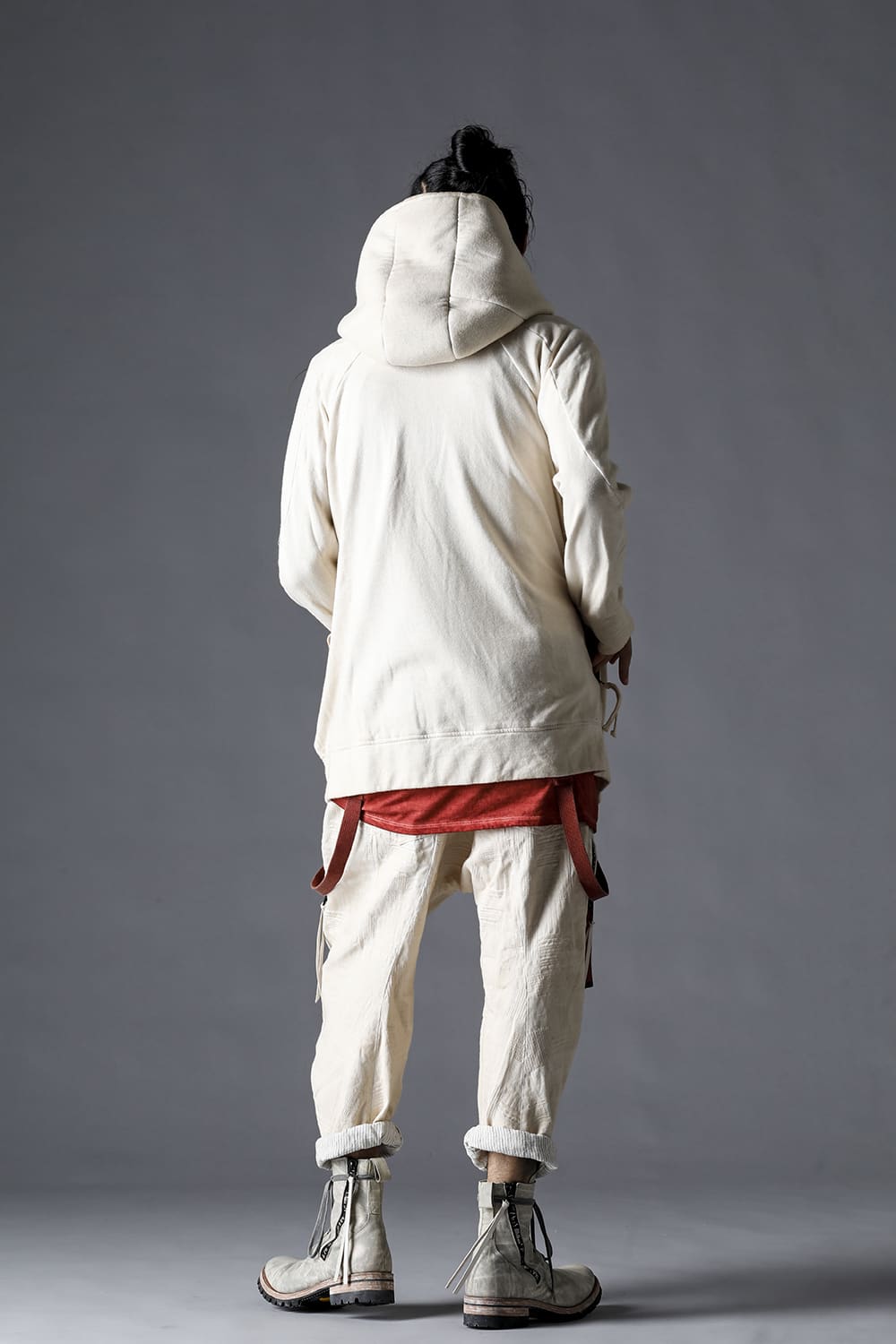 Untwisted Fleece-Lined Hooded Jacket Dusty White