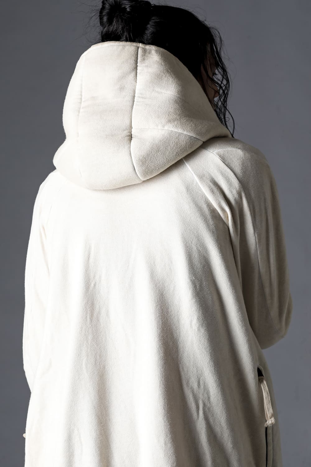 Untwisted Fleece-Lined Hooded Jacket Dusty White