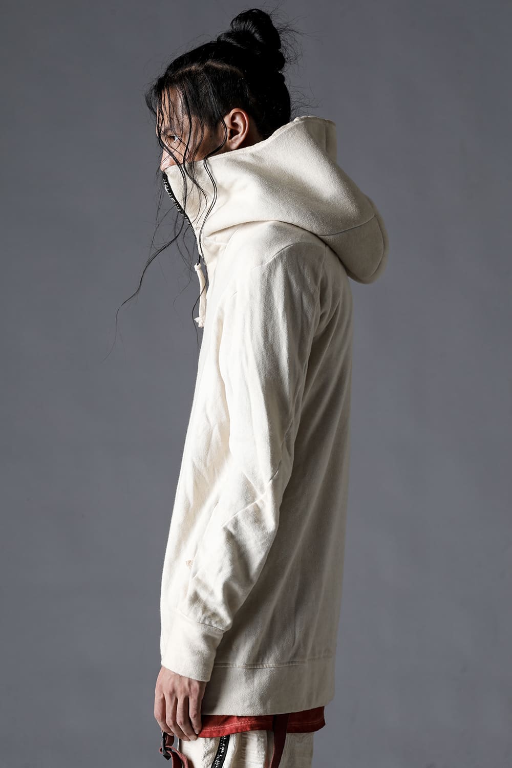 Untwisted Fleece-Lined Hooded Jacket Dusty White