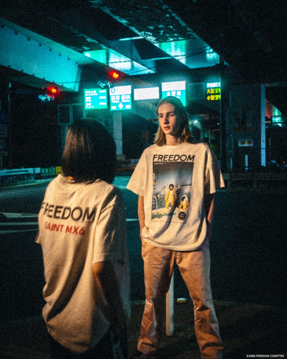 FREEDOM × SAINT Mxxxxxx ASTRO Short sleeve T-shirt