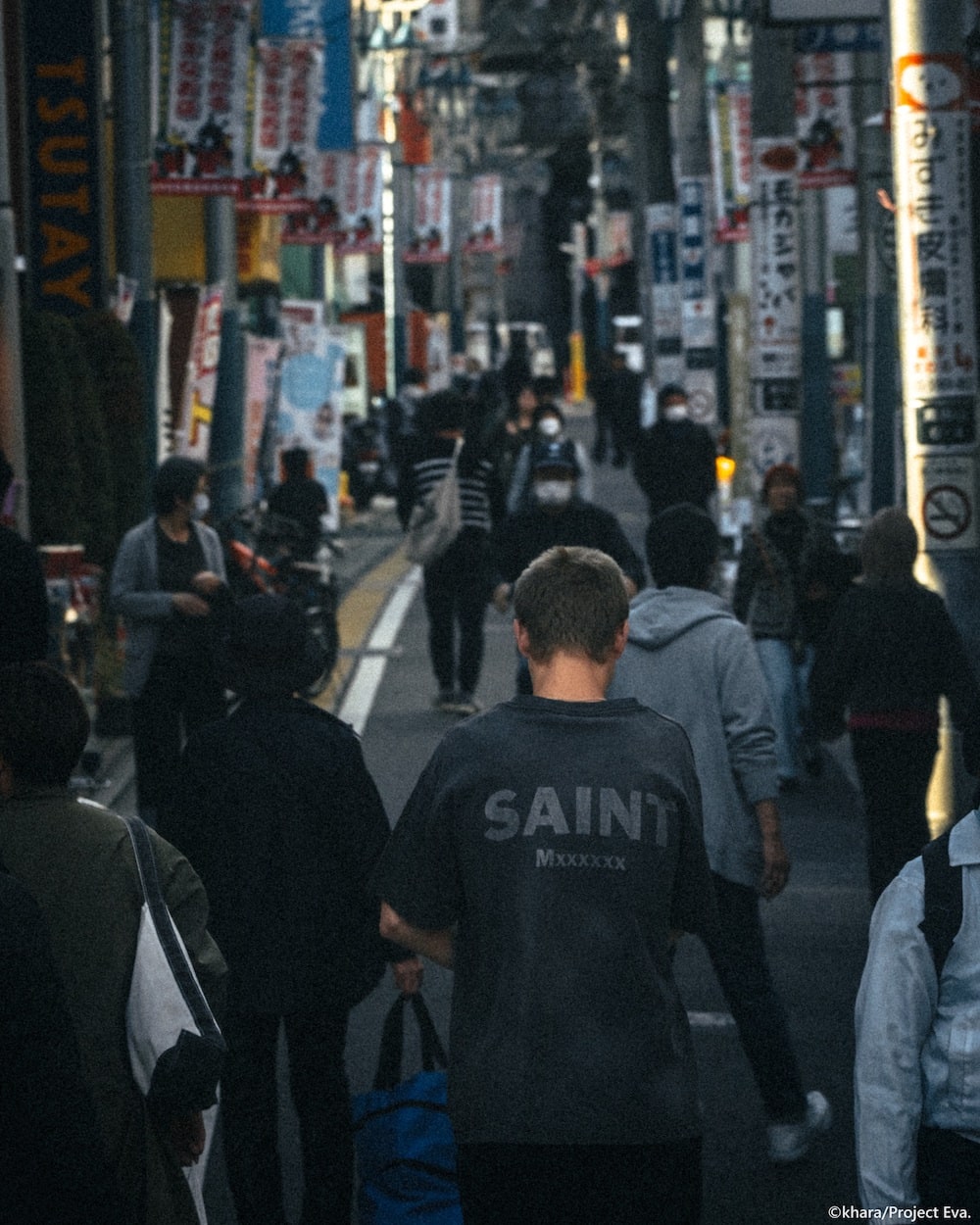 EVANGELION × SAINT Mxxxxxx NEON Short sleeve T-shirt