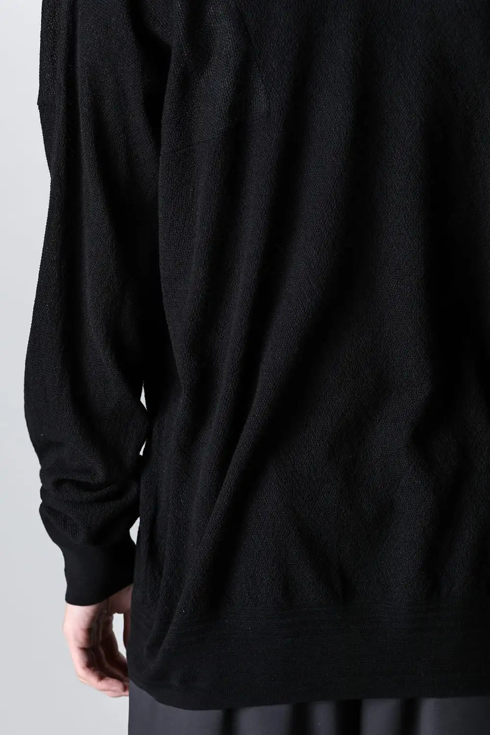 プルオーバーニット コットンリネンシルク Black