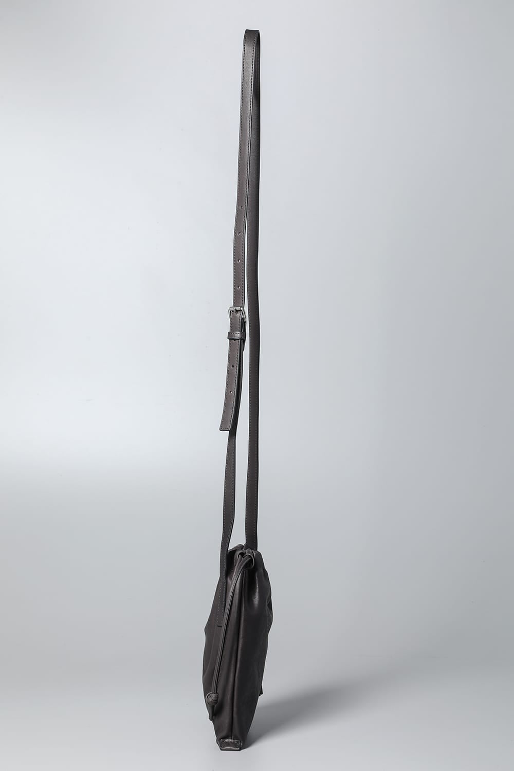 Leather cell phone bag 'drawstring' C.Gray