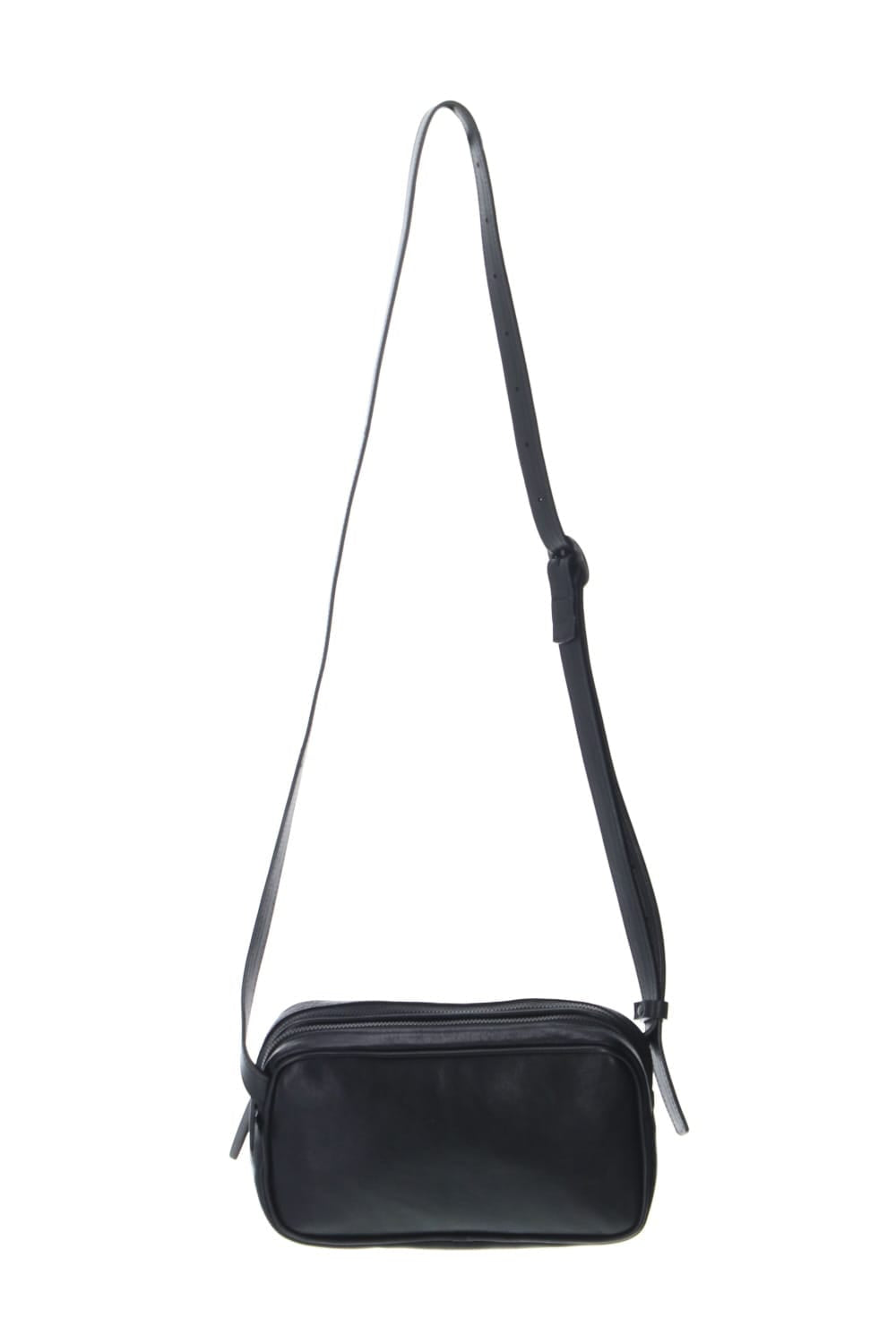 Leather shoulder bag 'double zip'