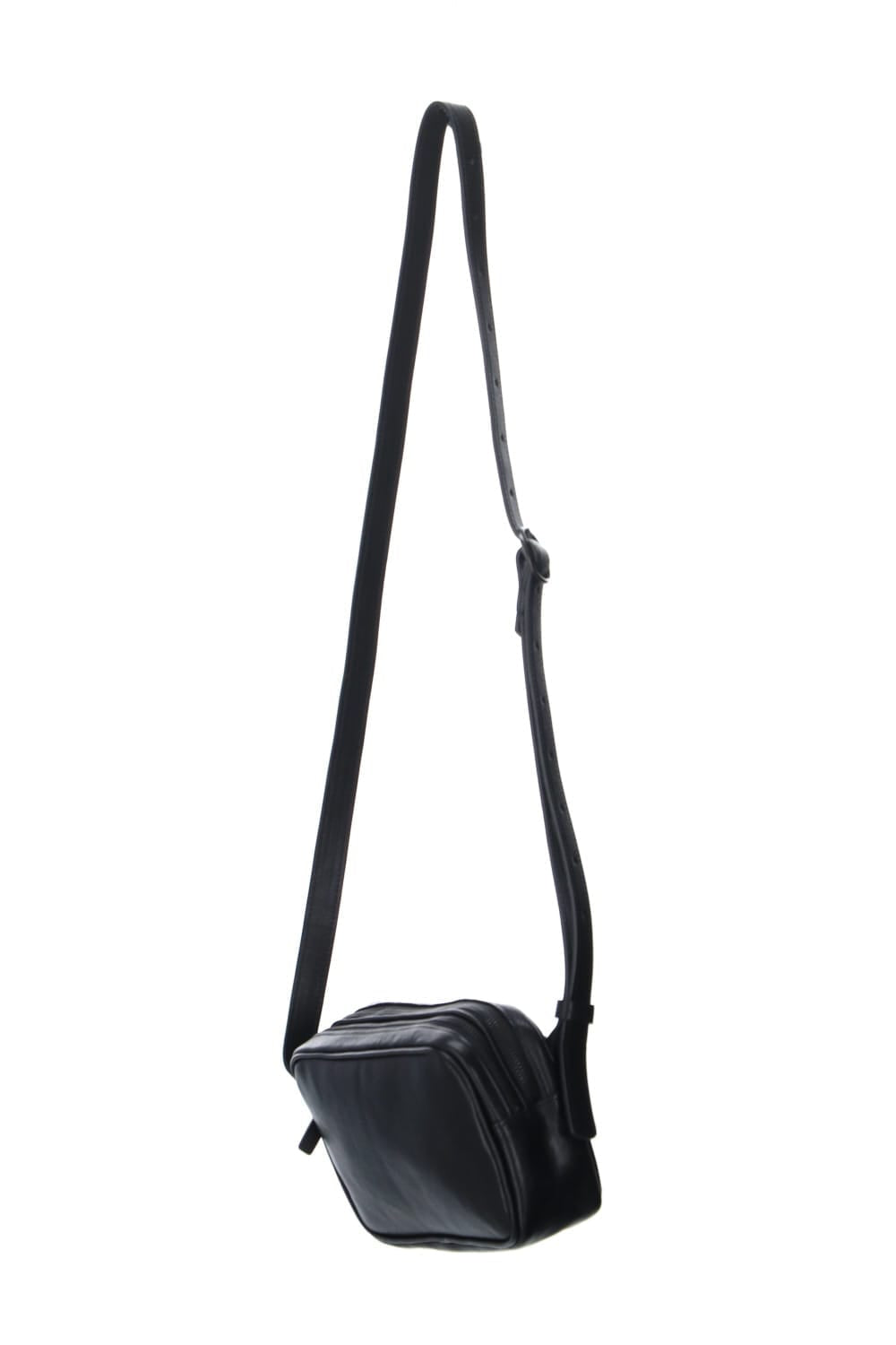 Leather shoulder bag 'double zip'