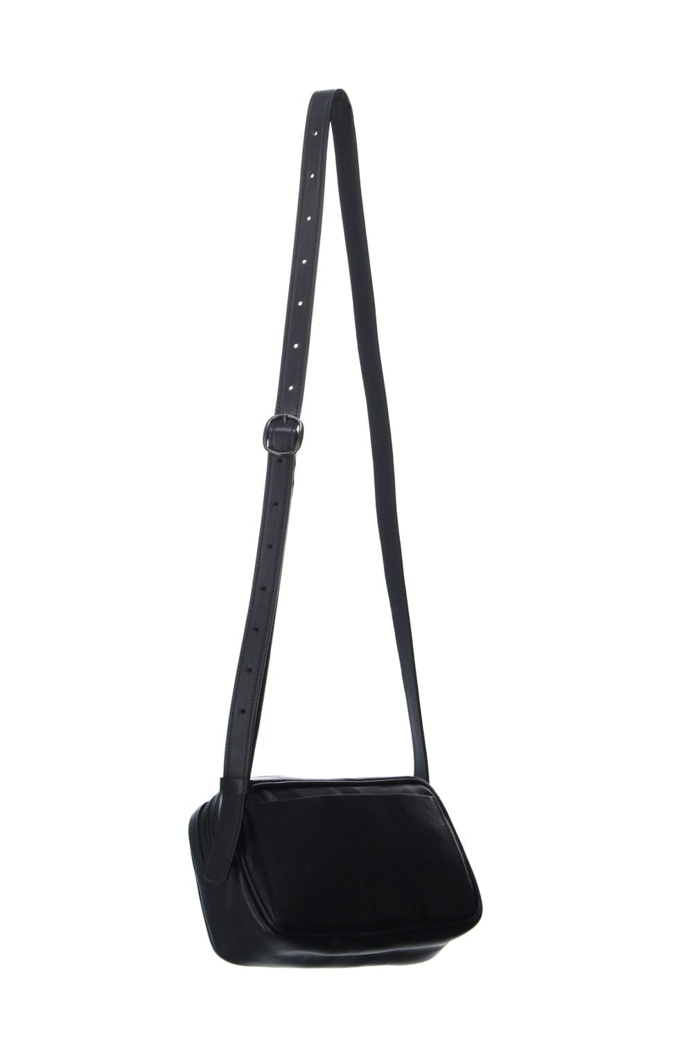 Leather shoulder bag 'double zip'