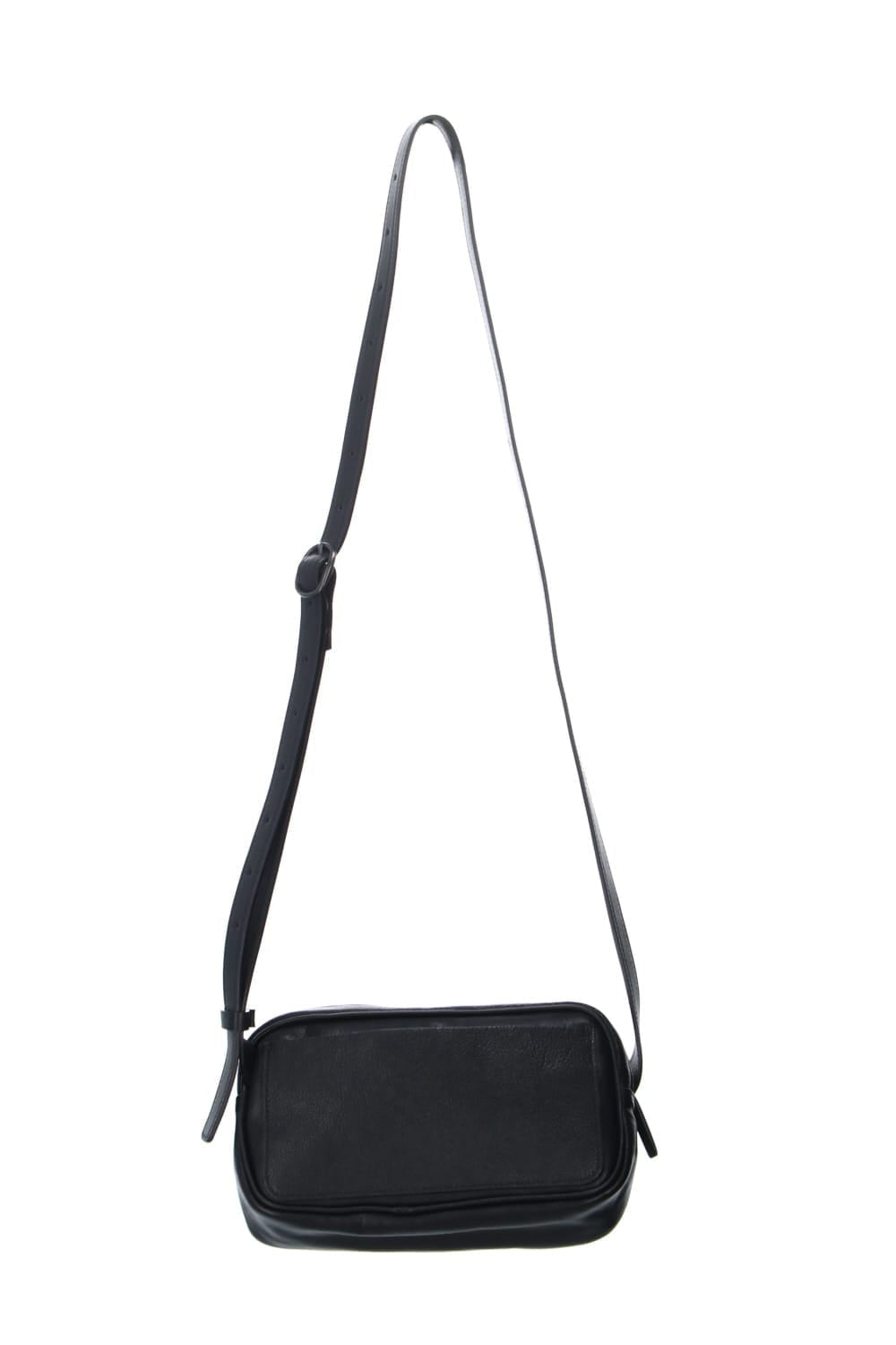 Leather shoulder bag 'double zip'