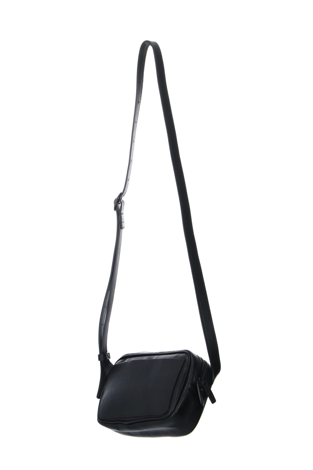 Leather shoulder bag 'double zip'