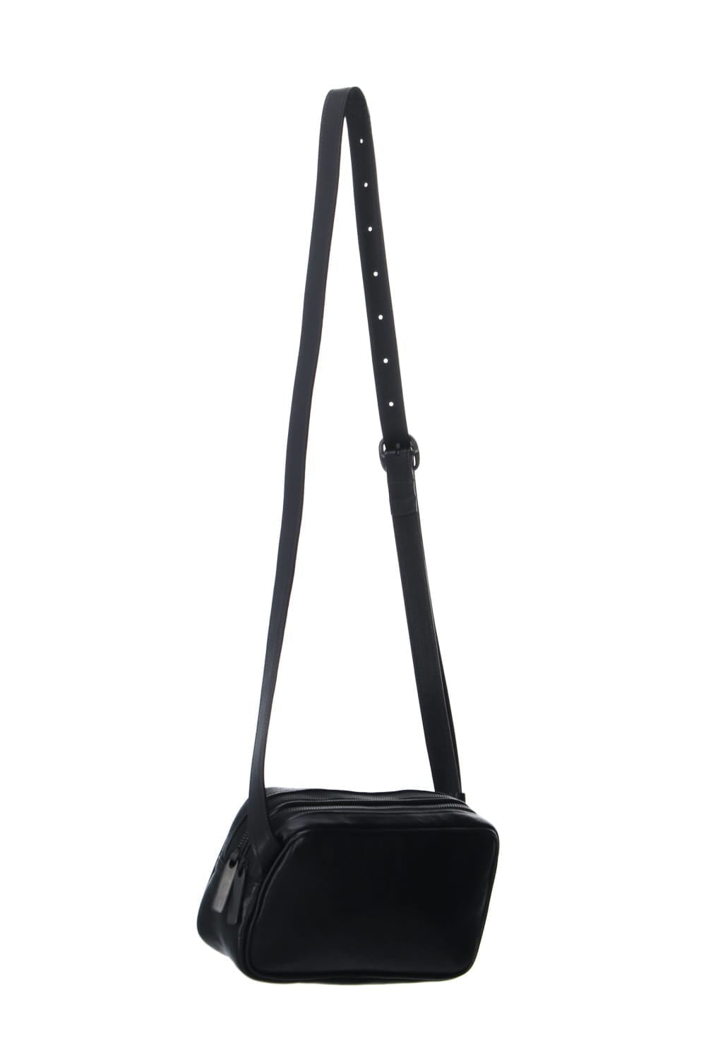 Leather shoulder bag 'double zip'
