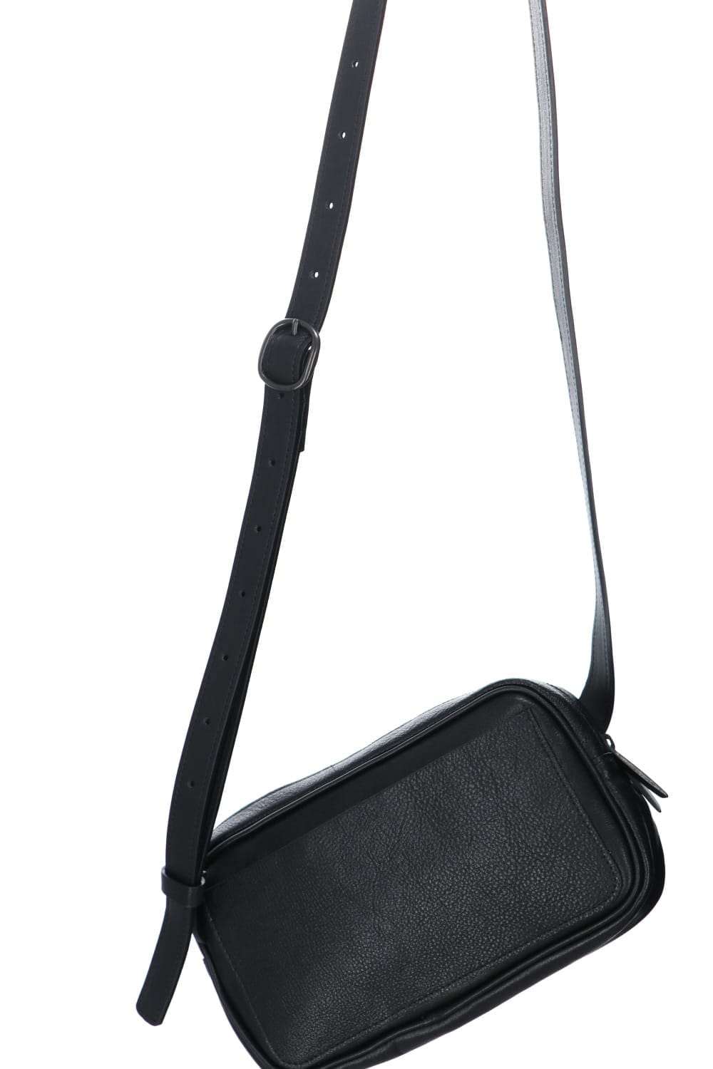 Leather shoulder bag 'double zip'