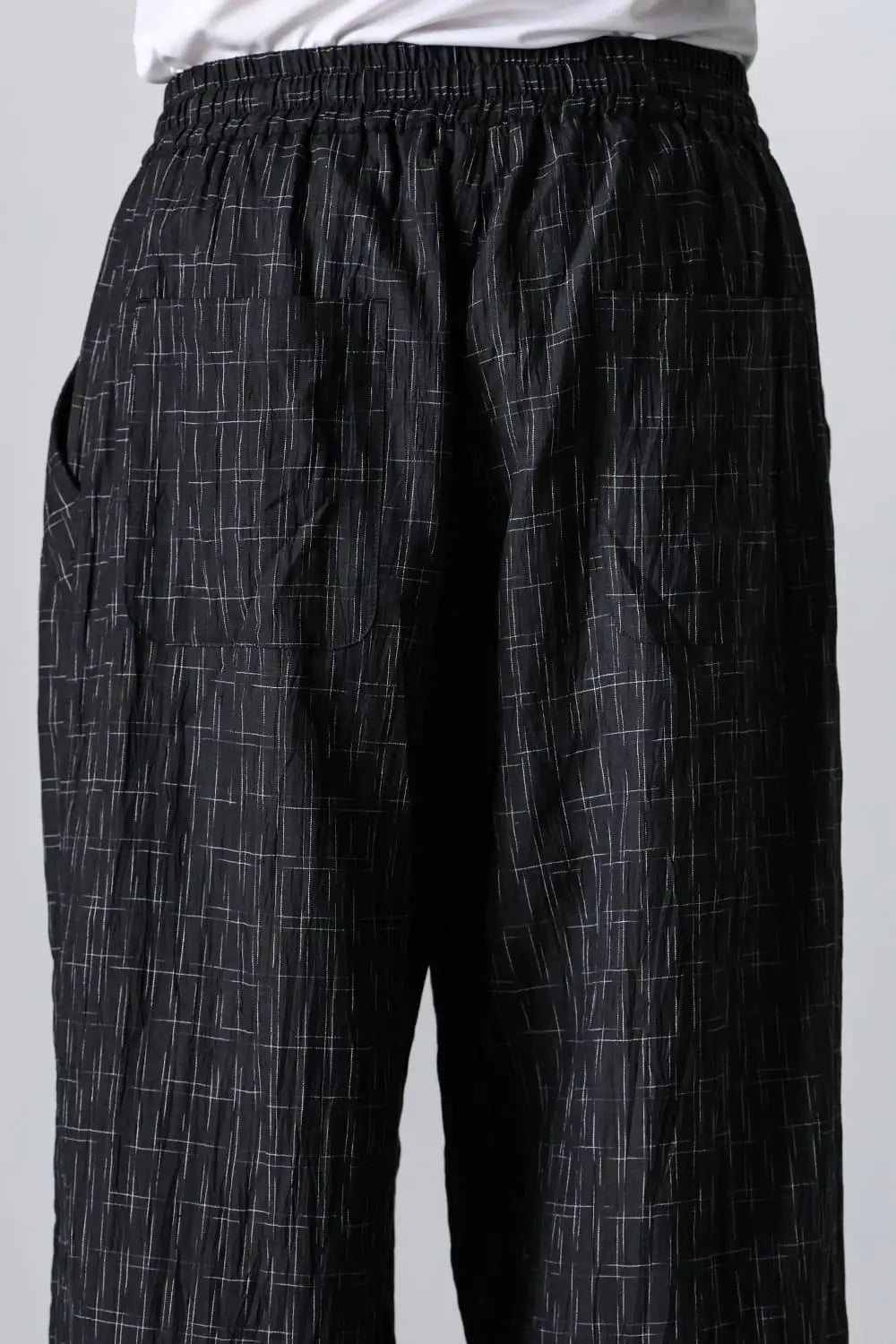 WIDE PANTS Fine Kasuri Shirting BLACK