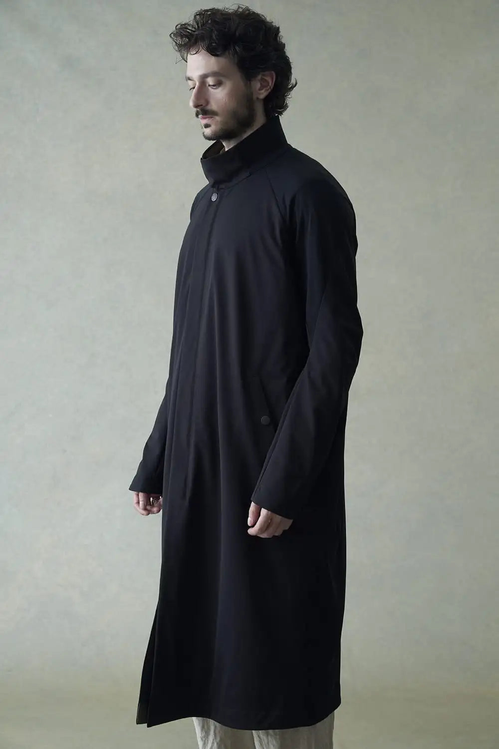 Hight neck coat water repellent polyester