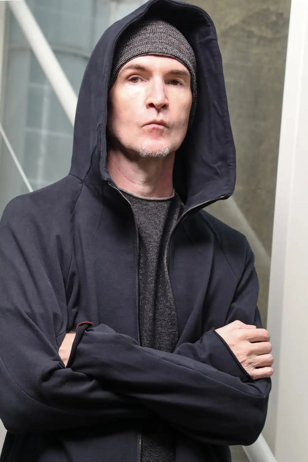 Hooded jacket stretch jersey