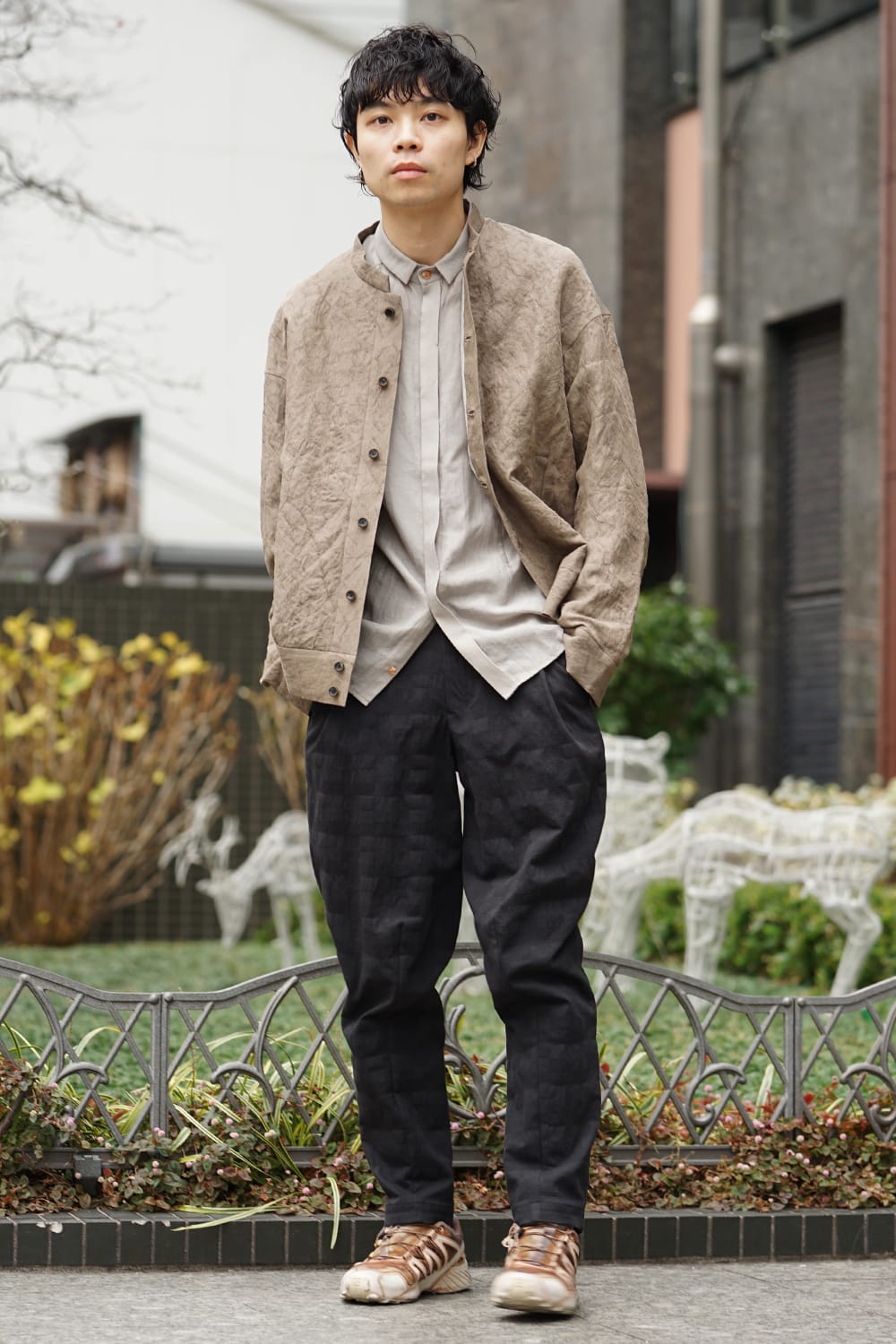 Jacket Rayon Linen hand Made Salt Wrinkle JK62-RY3