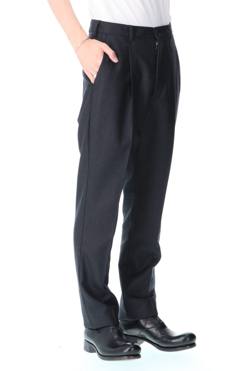 No Mulesin Wool Cashmare One Tack Slim Pants