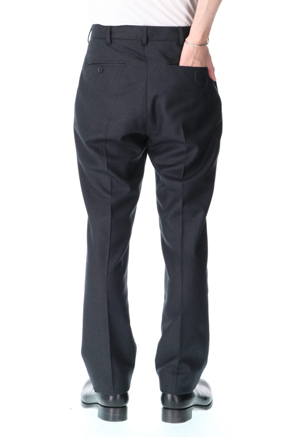 No Mulesin Wool Cashmare One Tack Slim Pants