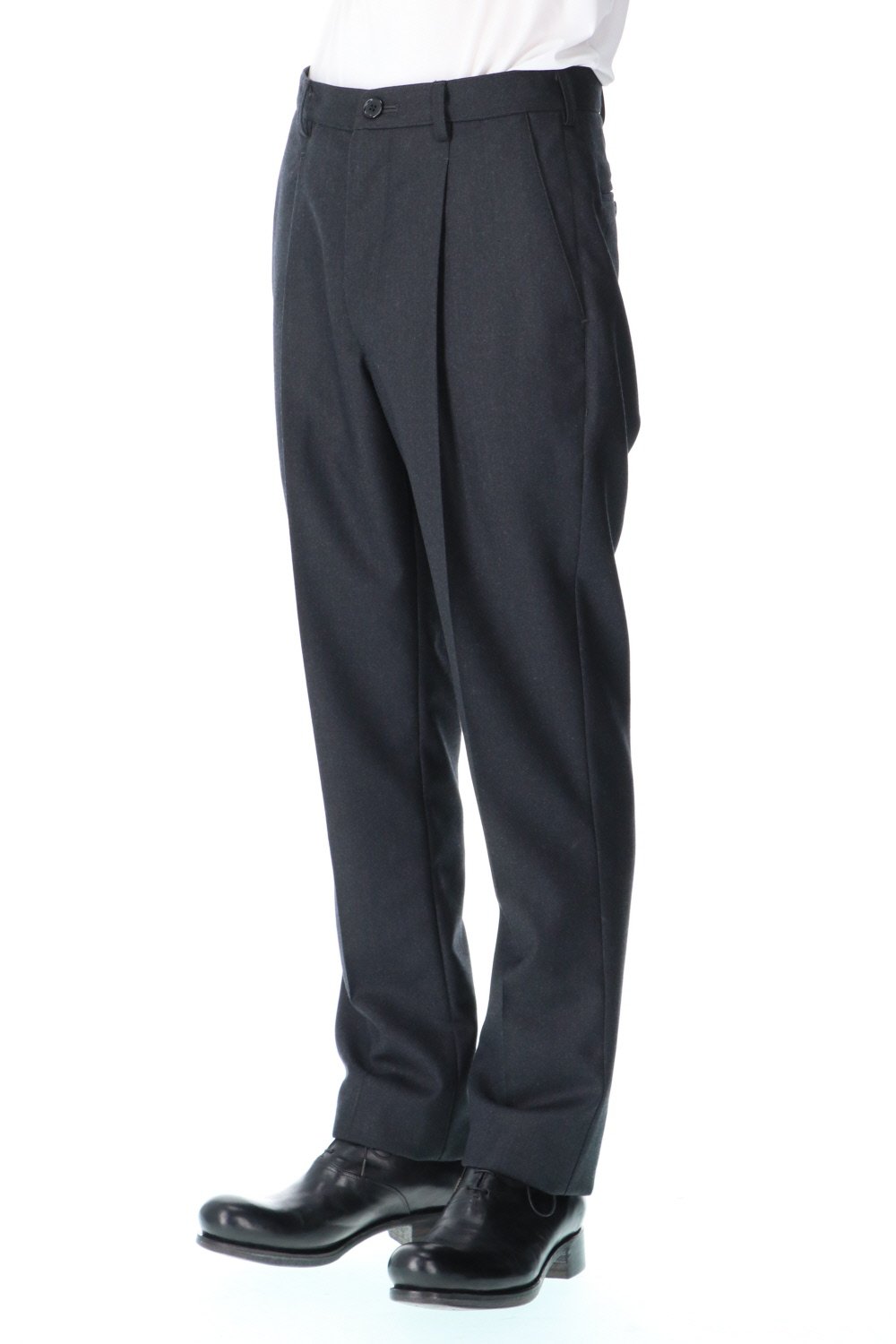 No Mulesin Wool Cashmare One Tack Slim Pants