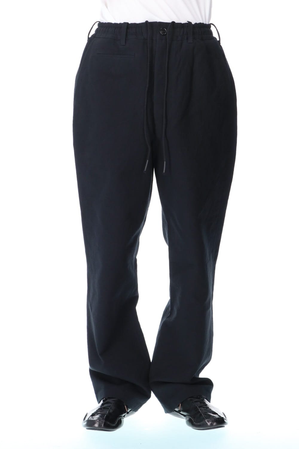 High density Double Cotton  Wide Pants Black