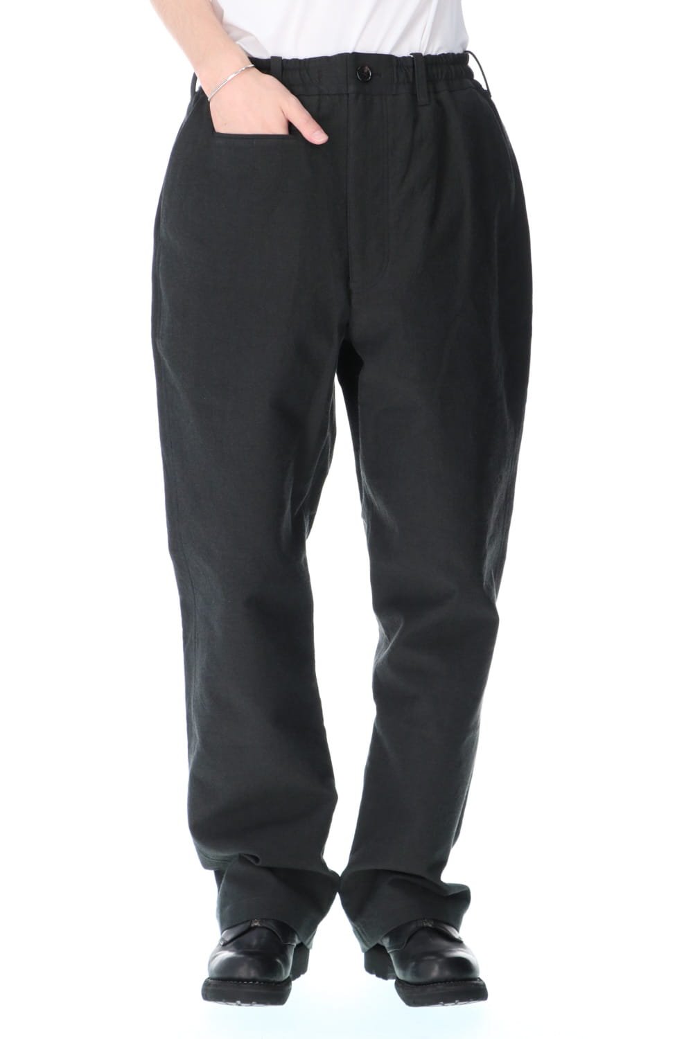 High density Double Cotton Wide Pants Khaki