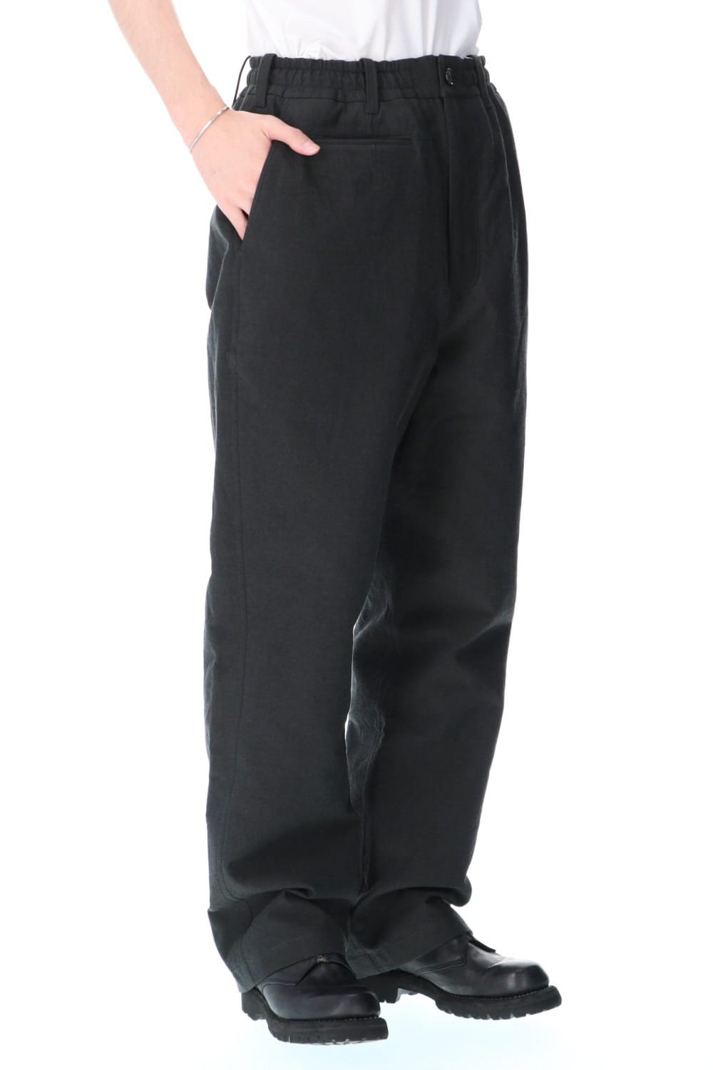 High density Double Cotton Wide Pants Khaki