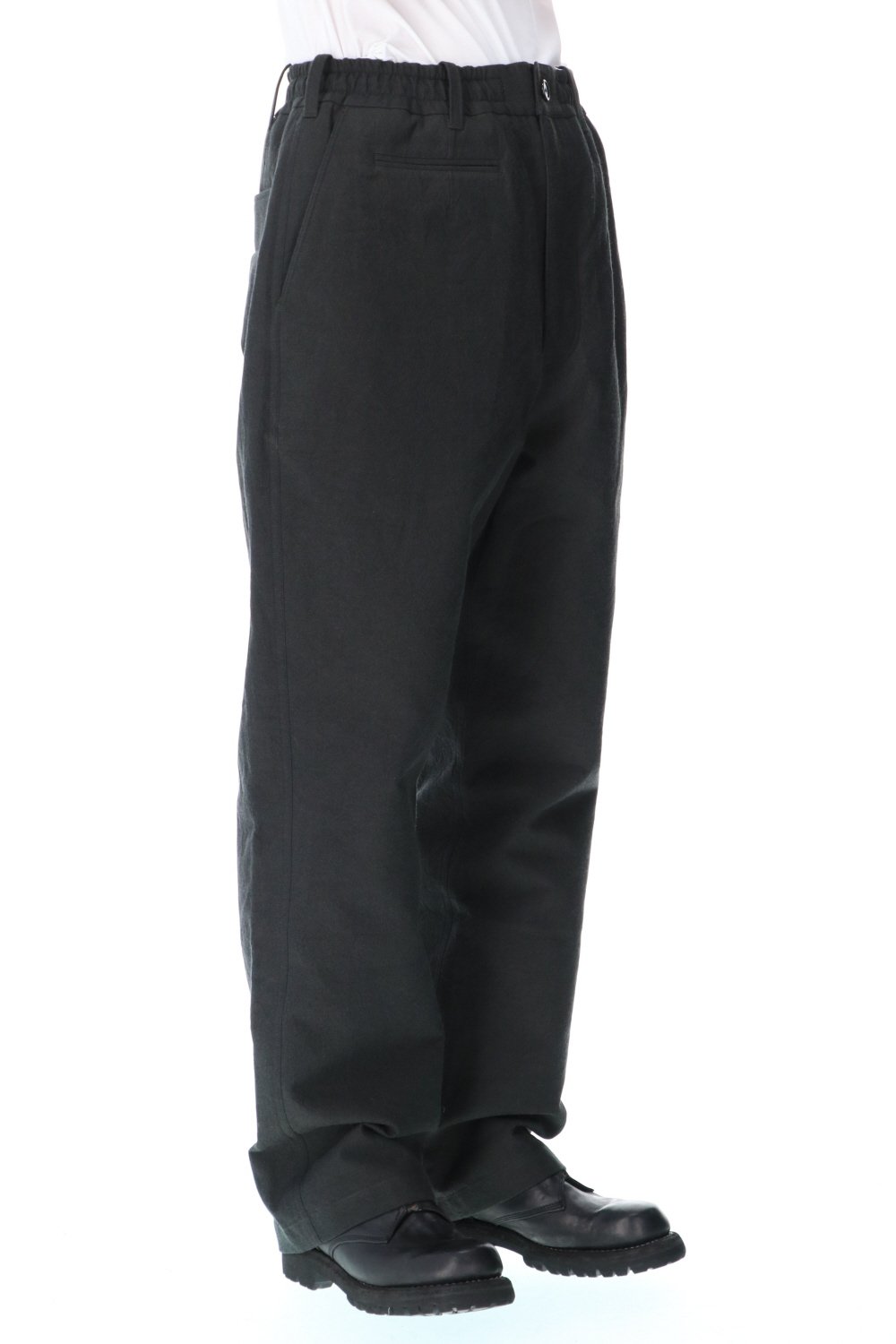 High density Double Cotton Wide Pants Khaki