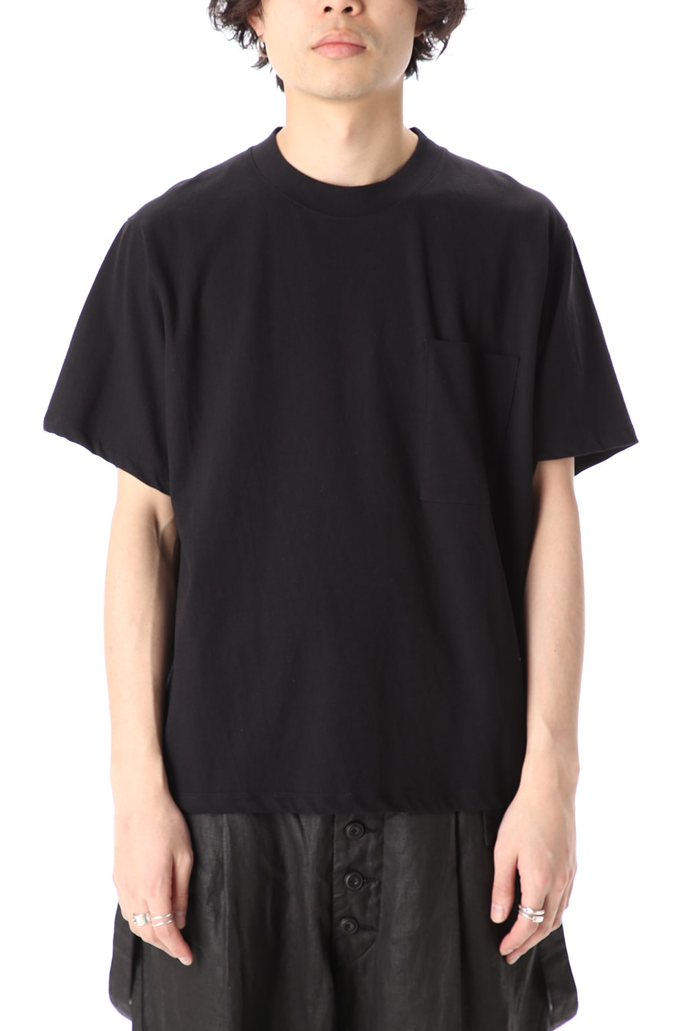 Wide Box Shape T-Shirts PAPER Black